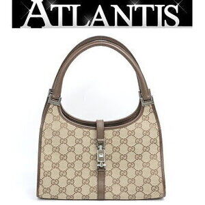 Gucci Jackie handbag GG canvas leather brown